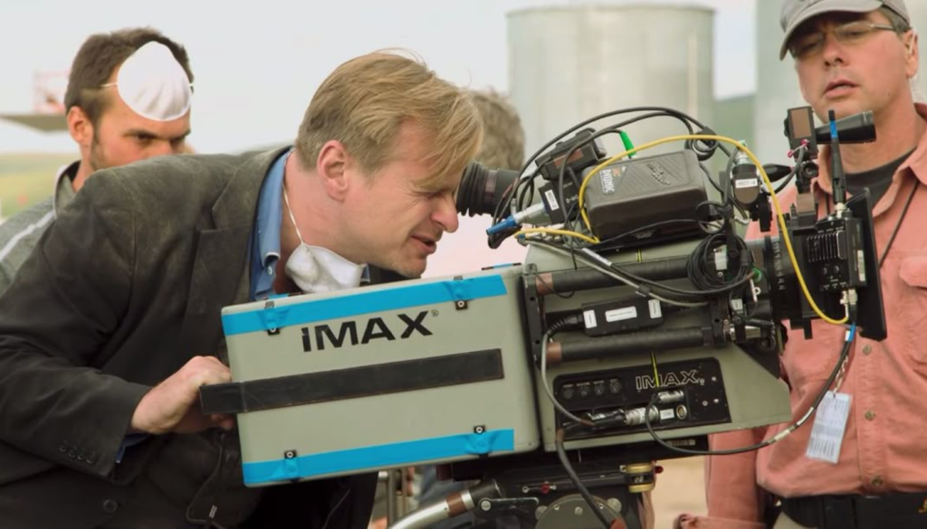 Christopher Nolan directing on set of The Odyssey with IMAX camera technology and international production crew