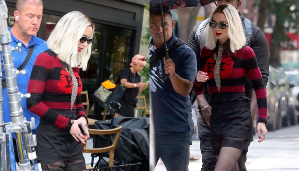 Emily Blunt on the Devil Wears Prada 2 set showing up with completely platinum blonde hair