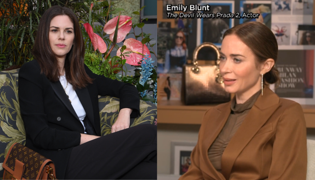 Emily Blunt at Devil Wears Prada 2 interviews