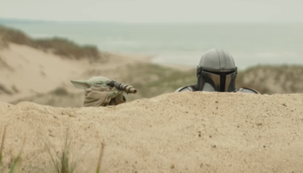 The Mandalorian and groku movie scene