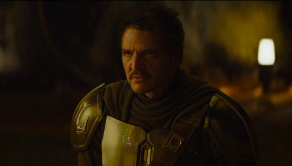 The Mandalorian Season 4 movie scene showing pedro pascal
