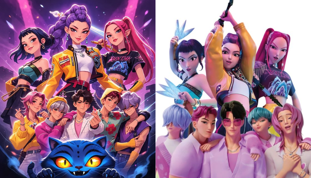 KPop Demon Hunters cast promotional image showing Ahn Hyo Seop alongside other actors and characters