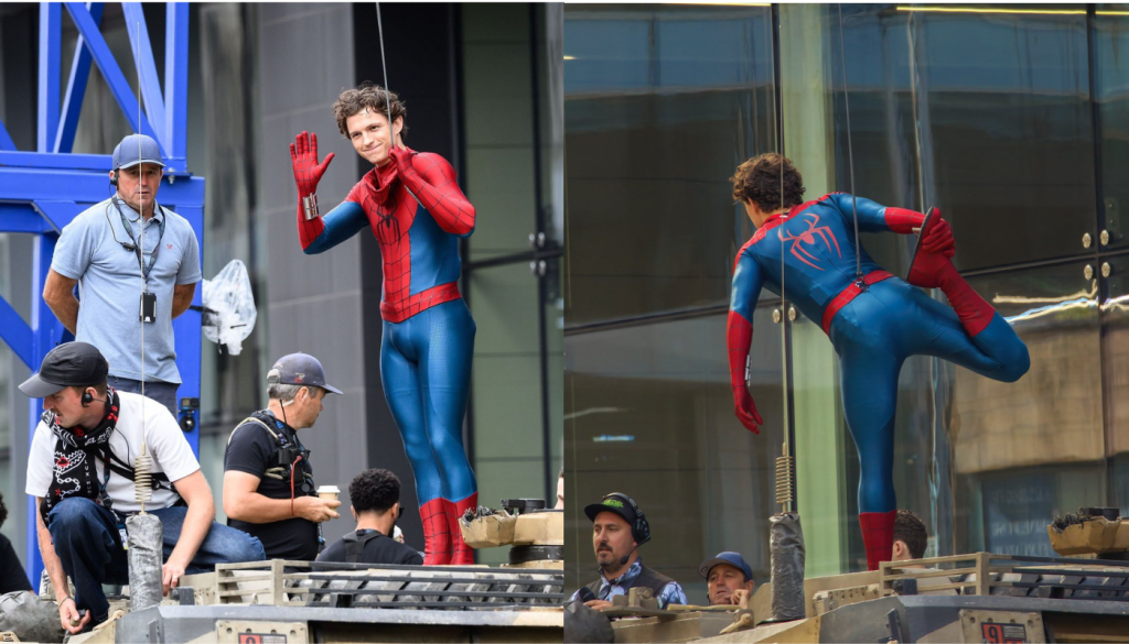 Detailed view of the Spider-Man Brand New Day suit's intricate web pattern design and proportions