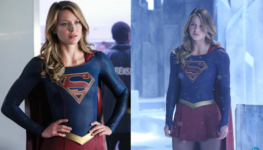 melissa benoist in supergirl costume 2015