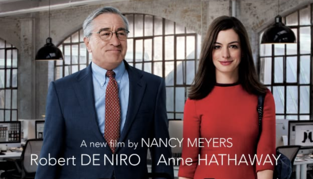 The Intern movie poster showing robert deniro and anne hathaway